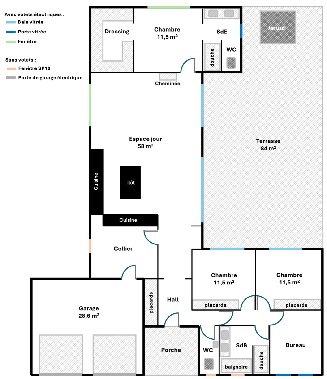 Plan architectural 2D de la maison