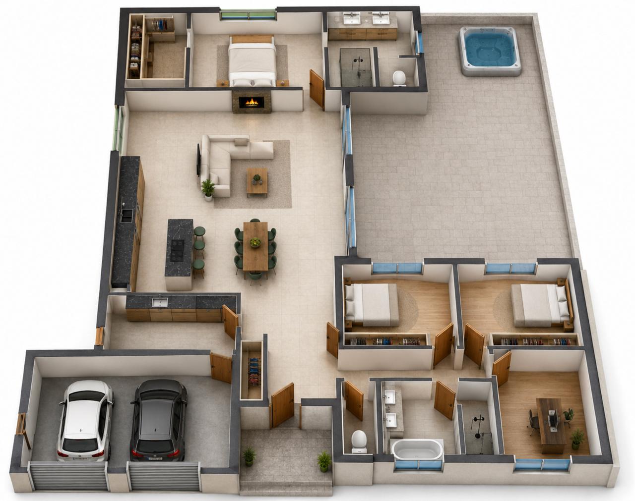 Infographie 3D de la maison – illustration indicative